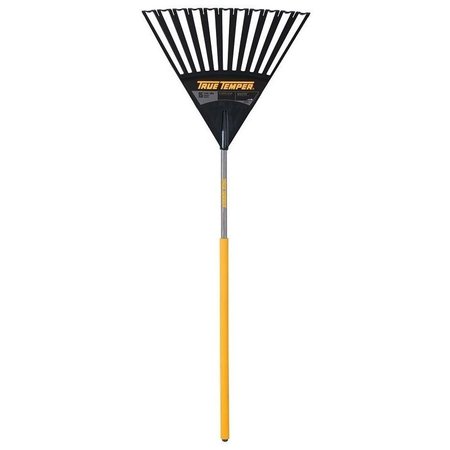 TRUE TEMPER CLOG FREE Leaf Rake, Poly Tine, 15Tine, Hardwood Handle, 48 in L Handle 2914912